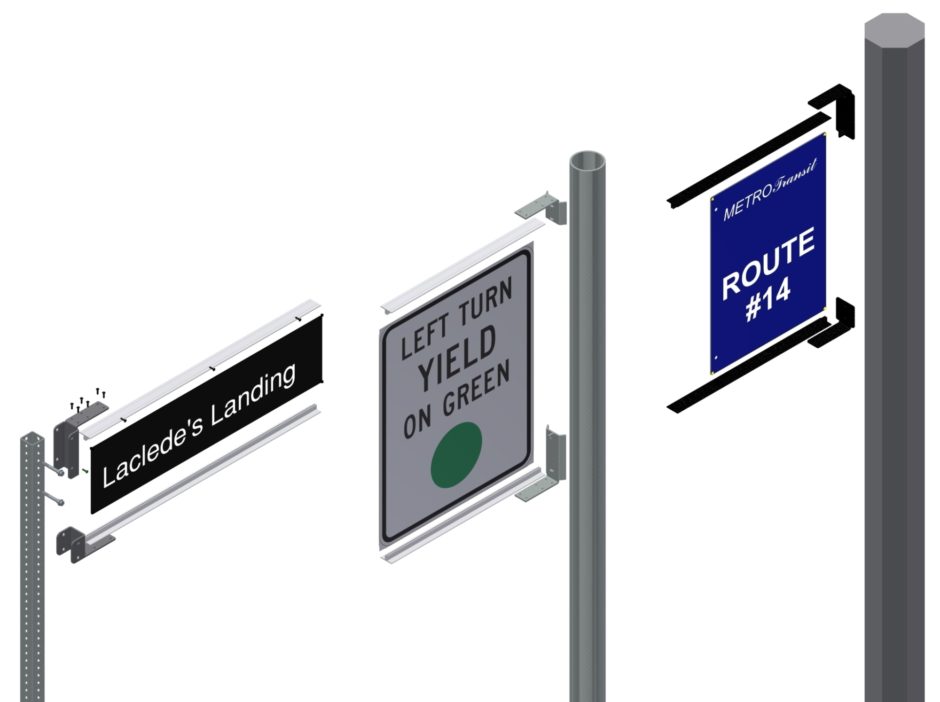 Cantilever Sign Assemblies exploded